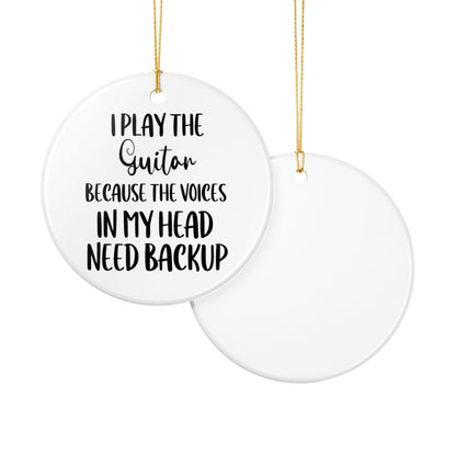 Guitar Ornament, Ceramic Music Lover Gift