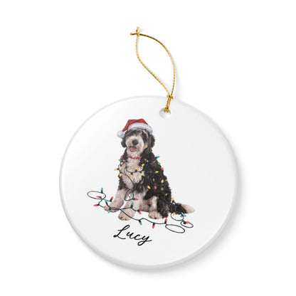 Personalized Labradoodle Ornament Custom Dog Keepsake Ceramic Holiday Decoration Pet Gift