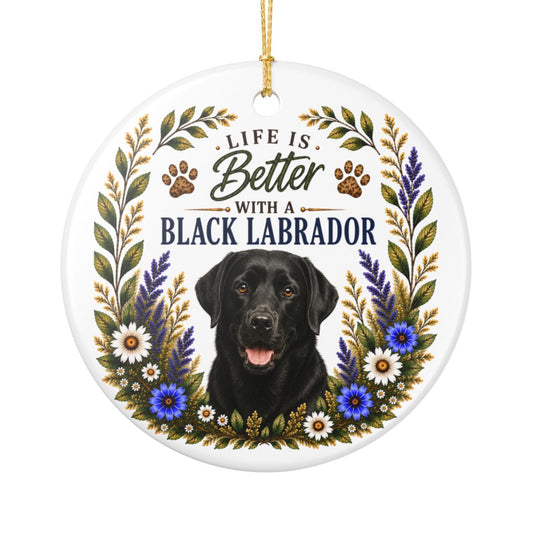 Black Lab Ornament, Labrador Retriever Gift, Black Lab Mom Gift, Dog Lover Keepsake