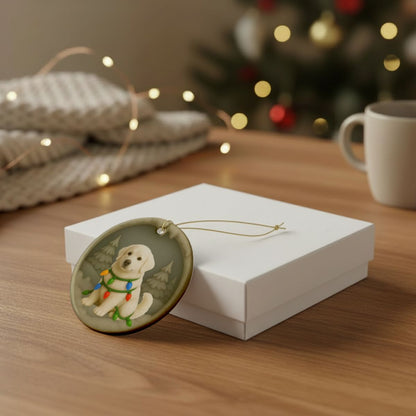 Personalized Great Pyrenees Christmas Ornament, 3D Clay-Style Dog Keepsake with Lights