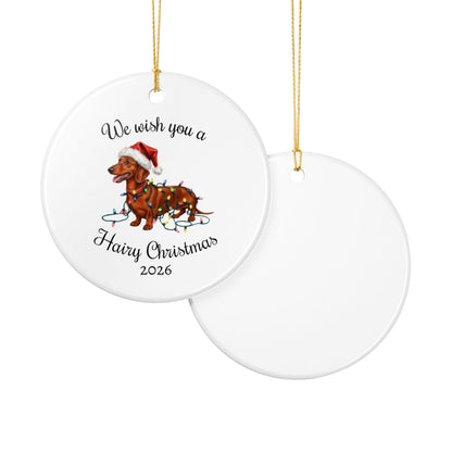 Red Dachshund Christmas Lights Ornament