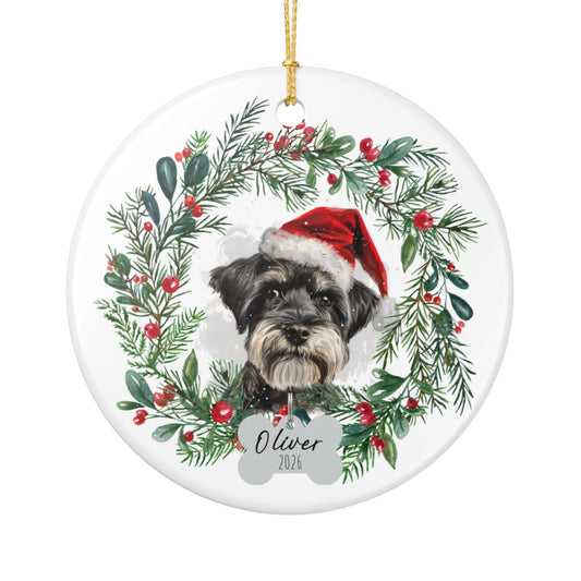 Personalized Schnauzer Christmas Ornament