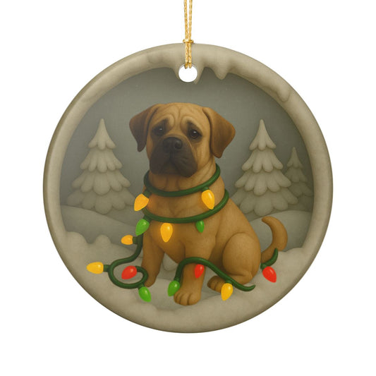 Personalized Mastiff Christmas 3D Clay-Style Ornament