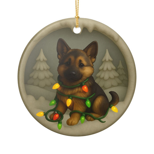 Personalized German Shepherd Christmas 3D Clay-Style Ornament