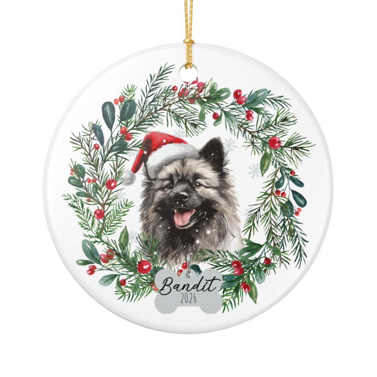 Personalized Keeshond Ornament