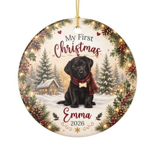 Personalized First Christmas Pet Ornament Custom Dog Memorial Photo Keepsake Gift