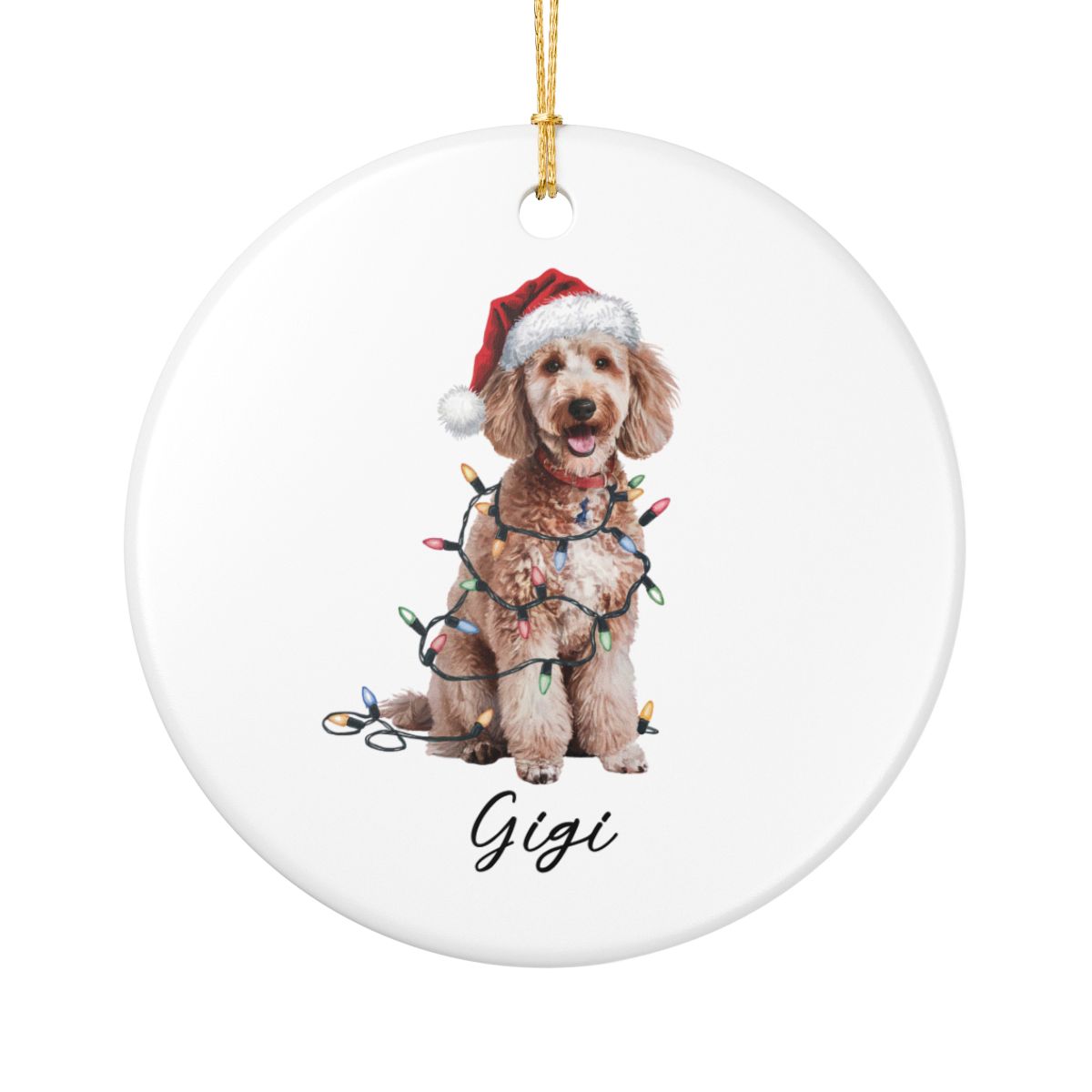 Personalized Poodle Ornament, Custom Ceramic Pet Keepsake