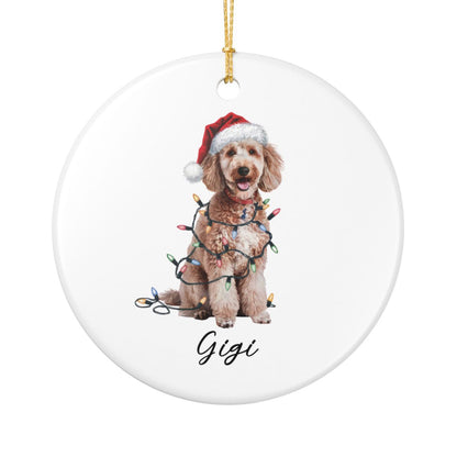 Personalized Poodle Ornament, Custom Ceramic Pet Keepsake