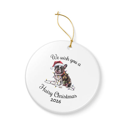 Christmas French Bulldog Ornament, Christmas Lights Dog Keepsake