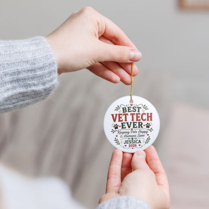 Personalized Vet Tech Ornament, Veterinary Technician Gift, Vet Tech Christmas Gift, Custom Name Ornament