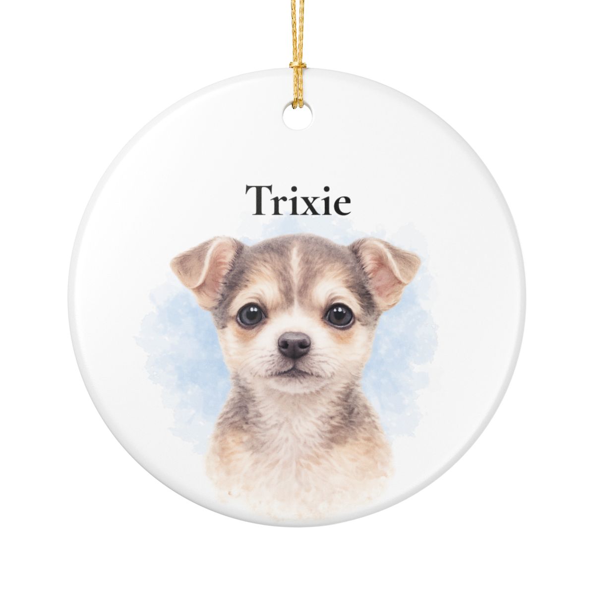 Personalized Watercolor Pet Ornament Custom Dog Cat Photo Christmas Gift