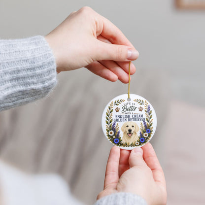 English Cream Golden Retriever Ornament, Dog Lover Gift, Golden Retriever Mom Keepsake