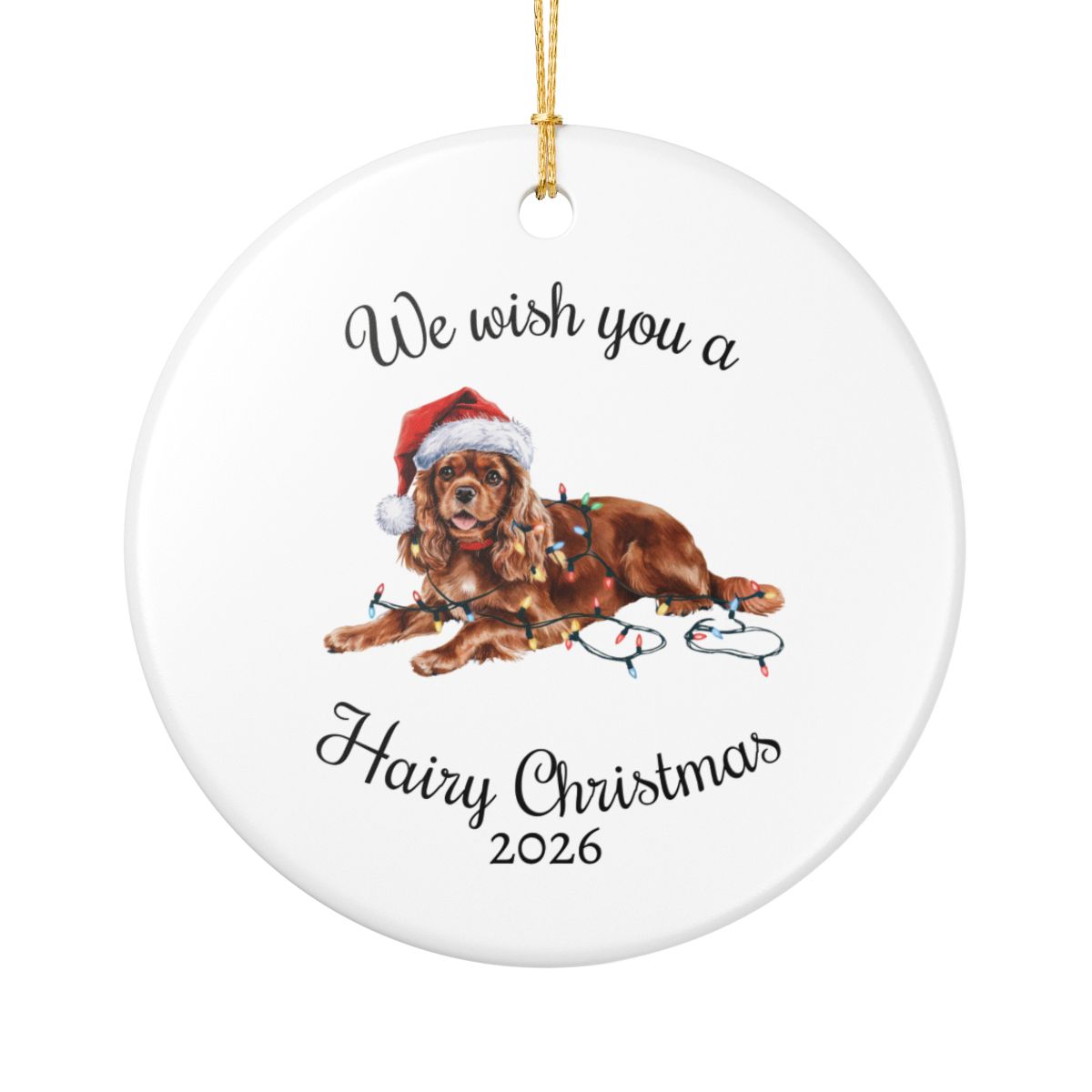 Ruby Cavalier King Charles Spaniel Ornament, Funny Dog Lover Gift, Pet Holiday