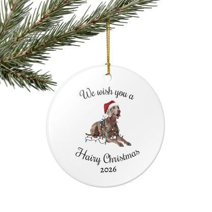 Christmas Weimaraner Ornament, Christmas Lights Dog Keepsake