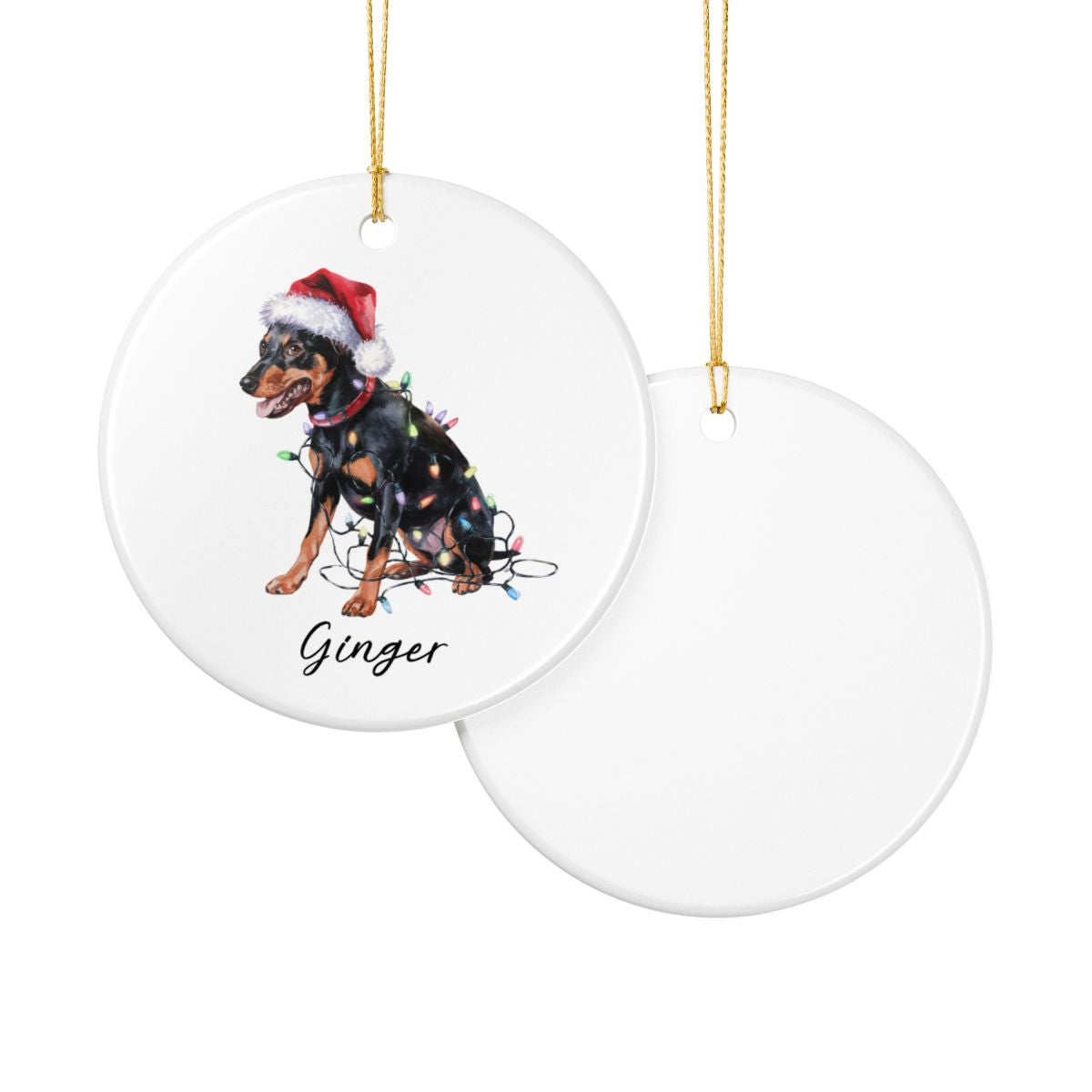 Miniature Pinscher Ornament, Personalized Dog Keepsake