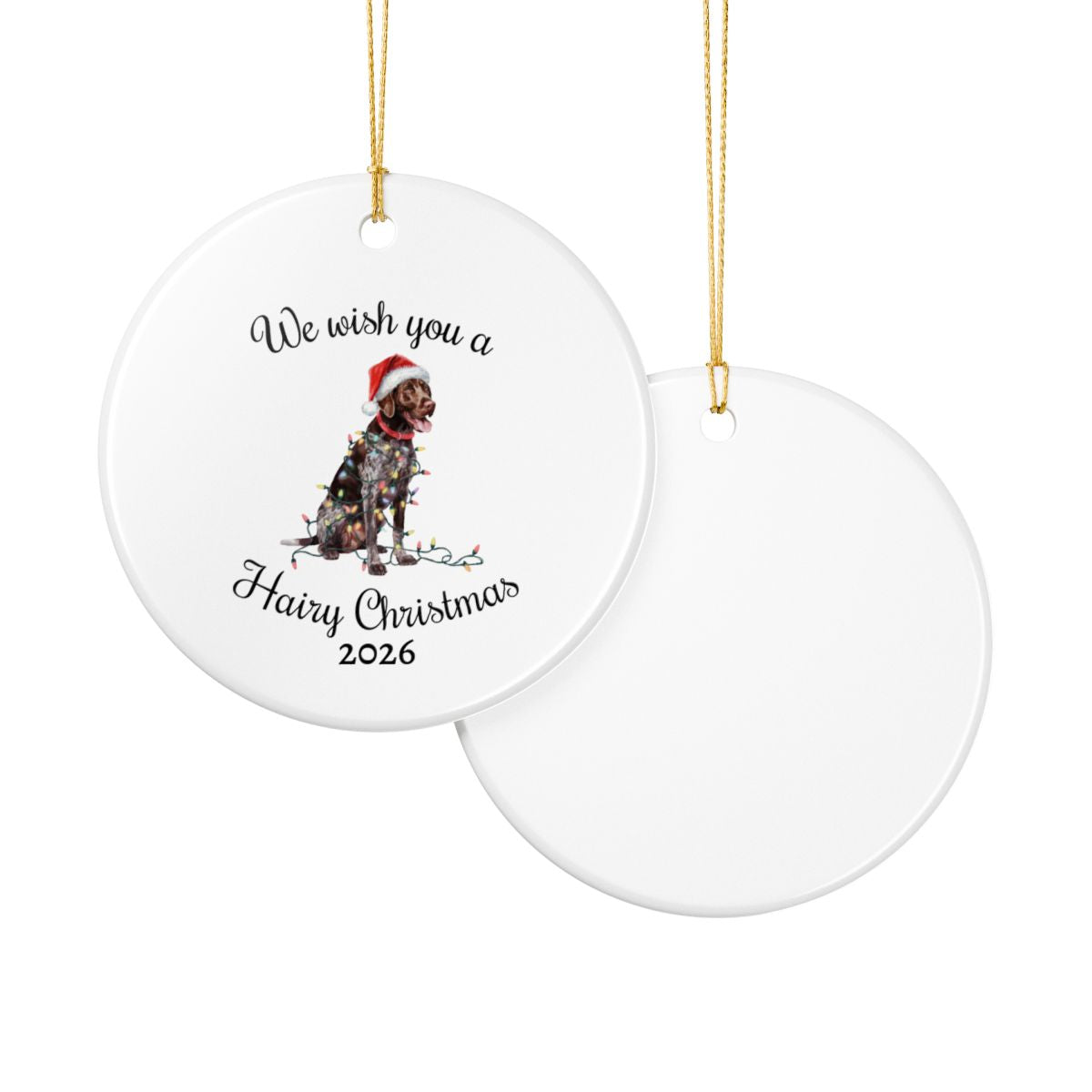 Christmas German Shorthaired Pointer Ornament, Christmas Lights Dog Keepsake