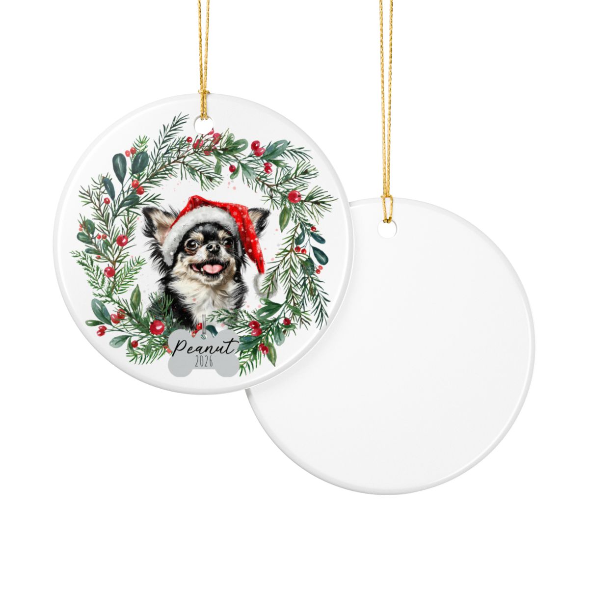 Personalized Chihuahua Christmas Ornament