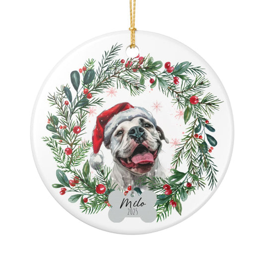 Personalized American Bulldog Christmas Ornament