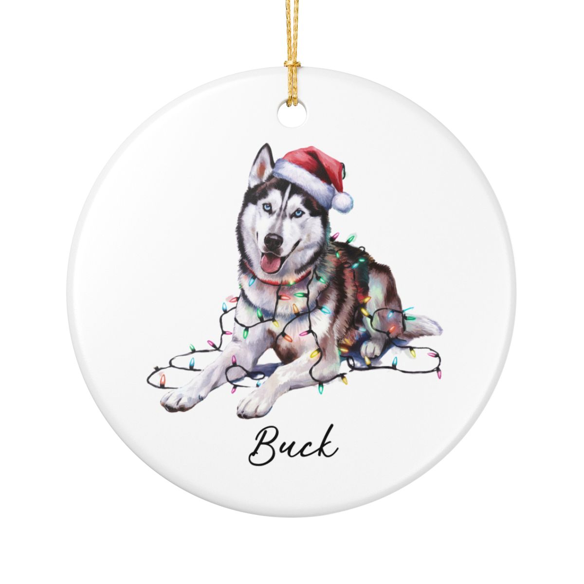 Siberian Husky Ornament Personalized Pet Gift, Custom Christmas Tree Decor