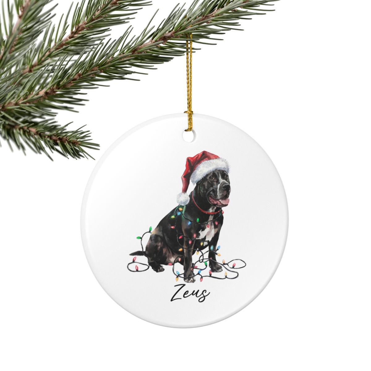 Personalized Cane Corso Christmas Ornament, Festive Dog Keepsake, Ceramic Tree Decoration