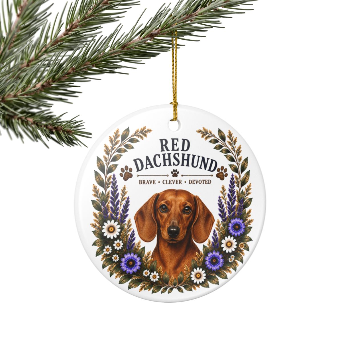 Red Dachshund Ornament, Dachshund Lover Gift, Doxie Mom Gift, Wiener Dog Keepsake