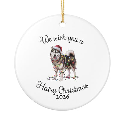 Christmas Alaskan Malamute Ornament, Christmas Lights Dog Keepsake, Christmas Dog, Alaskan Malamute Mom, Gift For Dog Lover