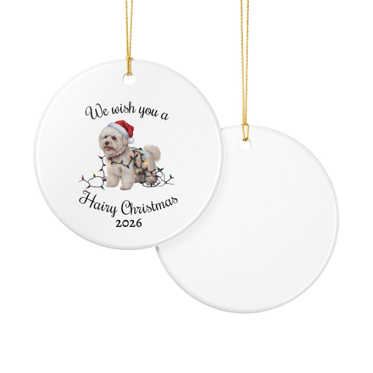 Bichon Frise Christmas Ornament, Personalized Ceramic Keepsake, Gift for Dog Lovers, Cute Bichon Dog Decor, Holiday Tree Decoration