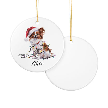Papillon Personalized Ornament, Custom Dog Keepsake