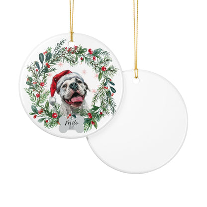 Personalized American Bulldog Christmas Ornament