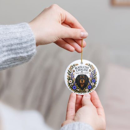 Black and Tan Cavalier Ornament, Cavalier King Charles Spaniel Gift, Dog Lover Keepsake
