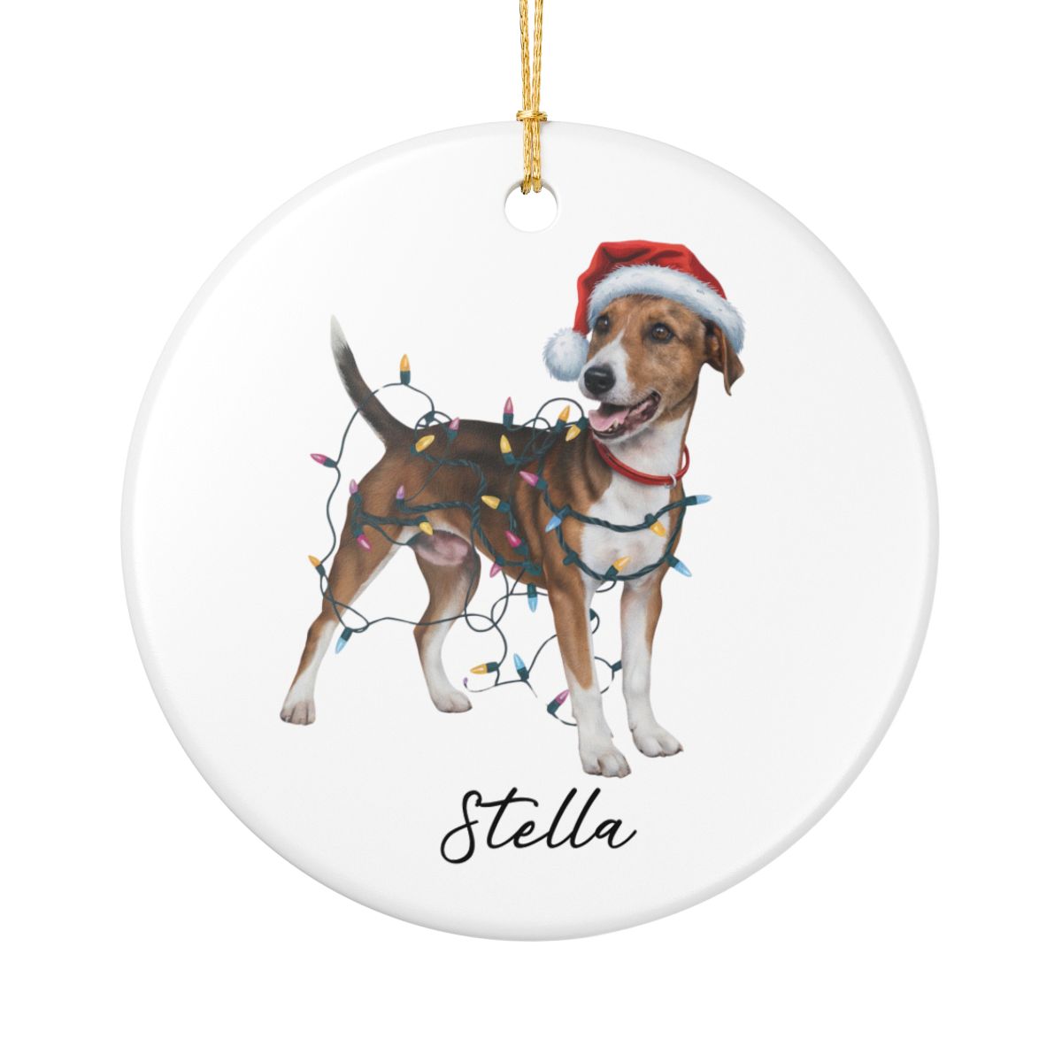 Smooth Fox Terrier Ornament, Personalized Christmas Decor