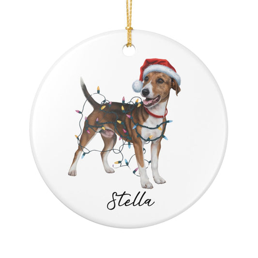 Smooth Fox Terrier Ornament, Personalized Christmas Decor
