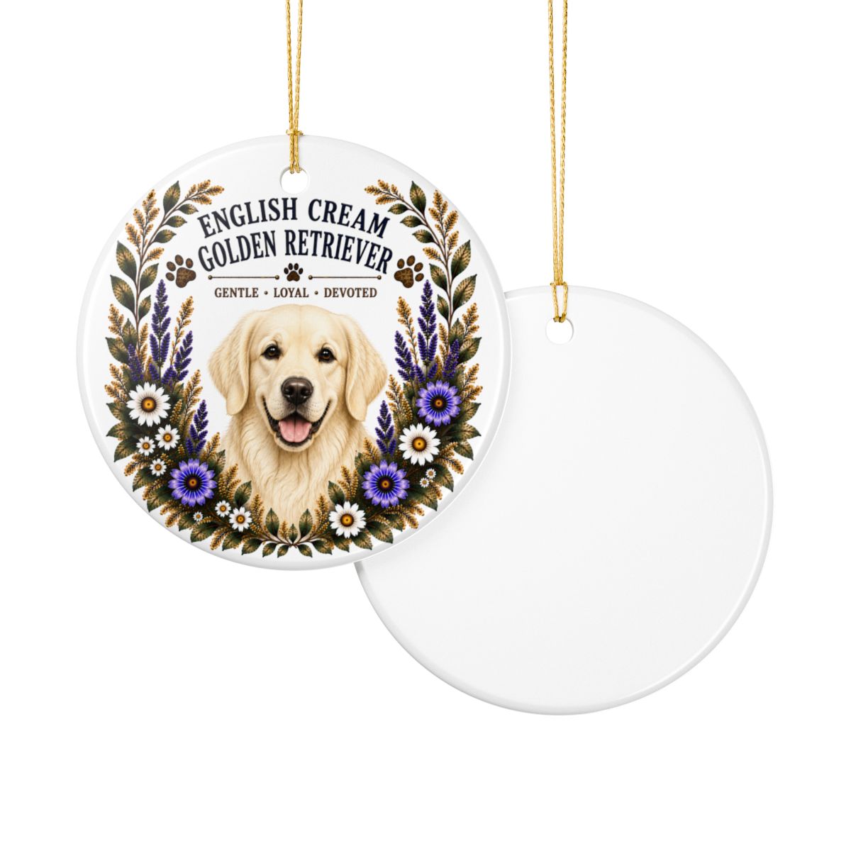 English Cream Golden Retriever Ornament, Golden Retriever Lover Gift, Dog Mom Breed Keepsake