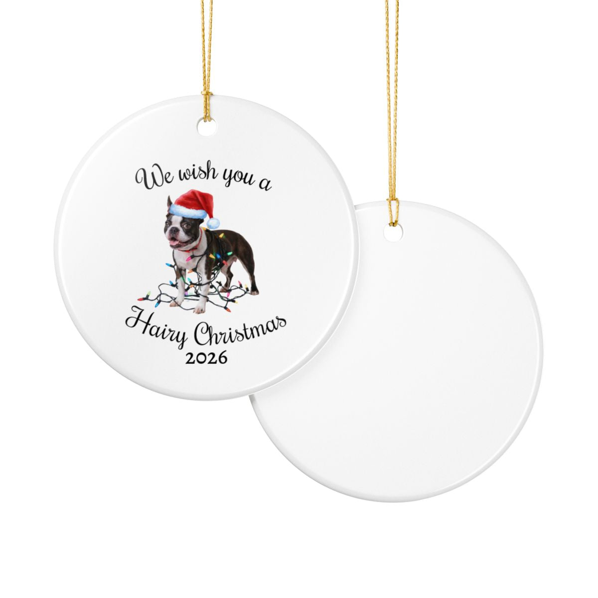 Christmas Boston Terrier Ornament, Christmas Lights Dog Keepsake, Christmas Dog, Boston Terrier Mom, Gift For Dog Lover, Boston Terrier