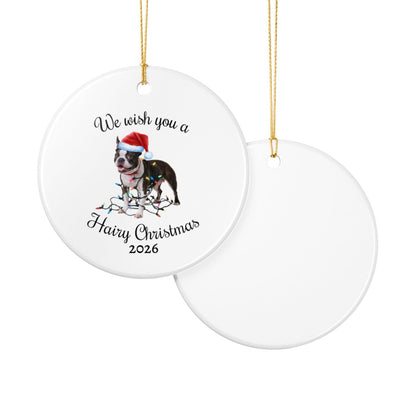 Christmas Boston Terrier Ornament, Christmas Lights Dog Keepsake, Christmas Dog, Boston Terrier Mom, Gift For Dog Lover, Boston Terrier