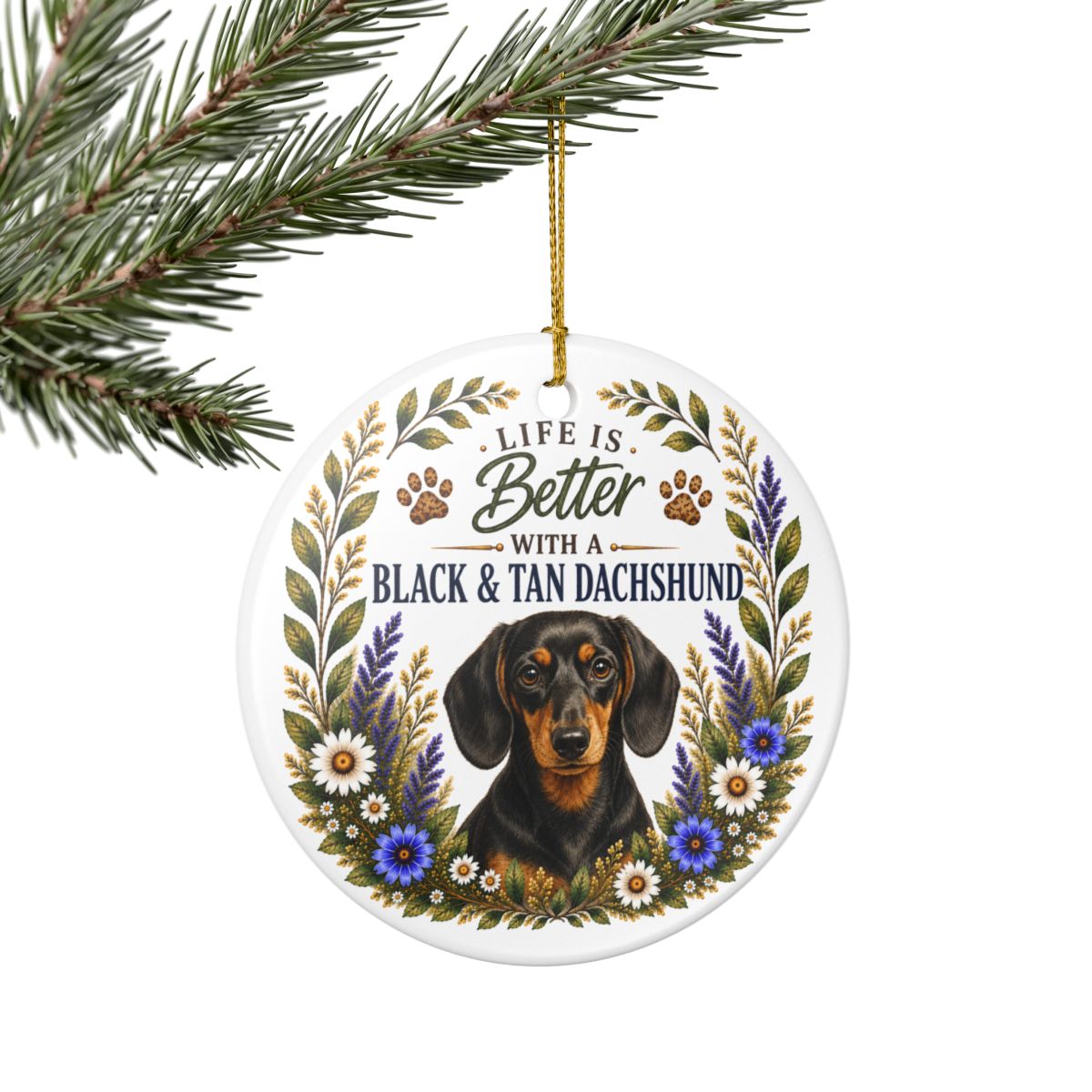 Black and Tan Dachshund Ornament, Doxie Lover Gift, Dachshund Mom Gift, Dog Keepsake