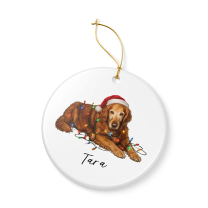 Personalized Dog Photo Christmas Ornament Custom Pet Name Ceramic Keepsake
