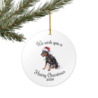 Christmas Miniature Pinscher Ornament, Christmas Lights Dog Keepsake