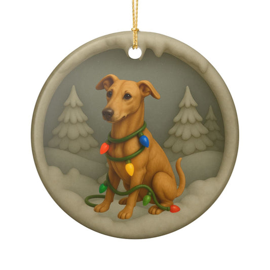 Personalized Greyhound Christmas 3D Clay-Style Ornament