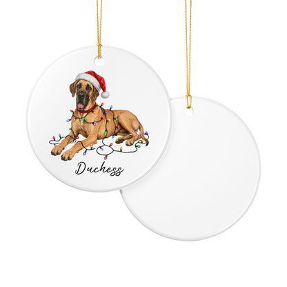 Personalized Fawn Great Dane Christmas Ornament, Festive Dog Keepsake