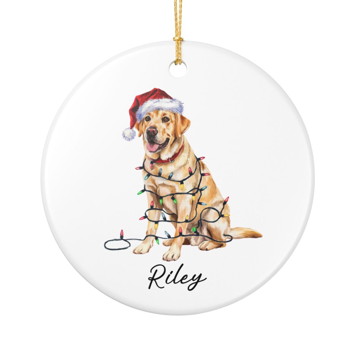 Yellow Labrador Retriever Ornament, Personalized Dog Christmas Keepsake