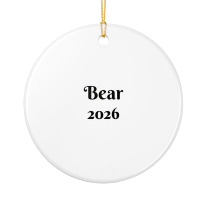 Personalized Bernese Mountain Dog Christmas Ornament, Custom Dog with Holiday Lights Keepsake