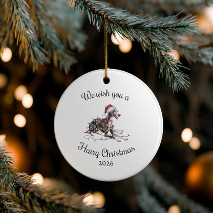 Christmas Greyhound Ornament, Christmas Lights Dog Keepsake