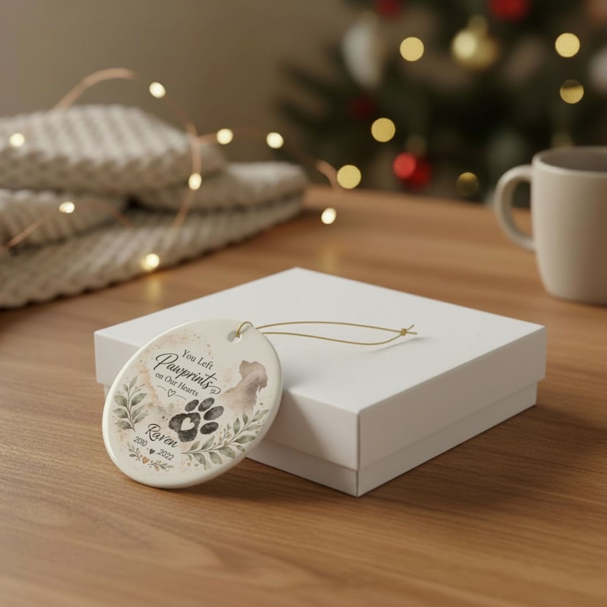 Personalized Pet Memorial Ornament, Custom Dog Loss Christmas Keepsake Gift
