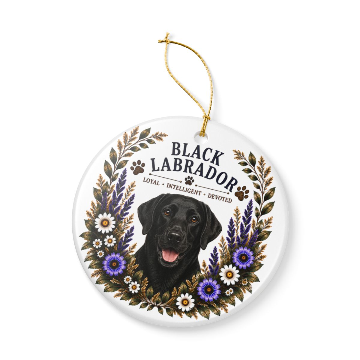 Black Lab Loyal • Intelligent • Devoted Ornament