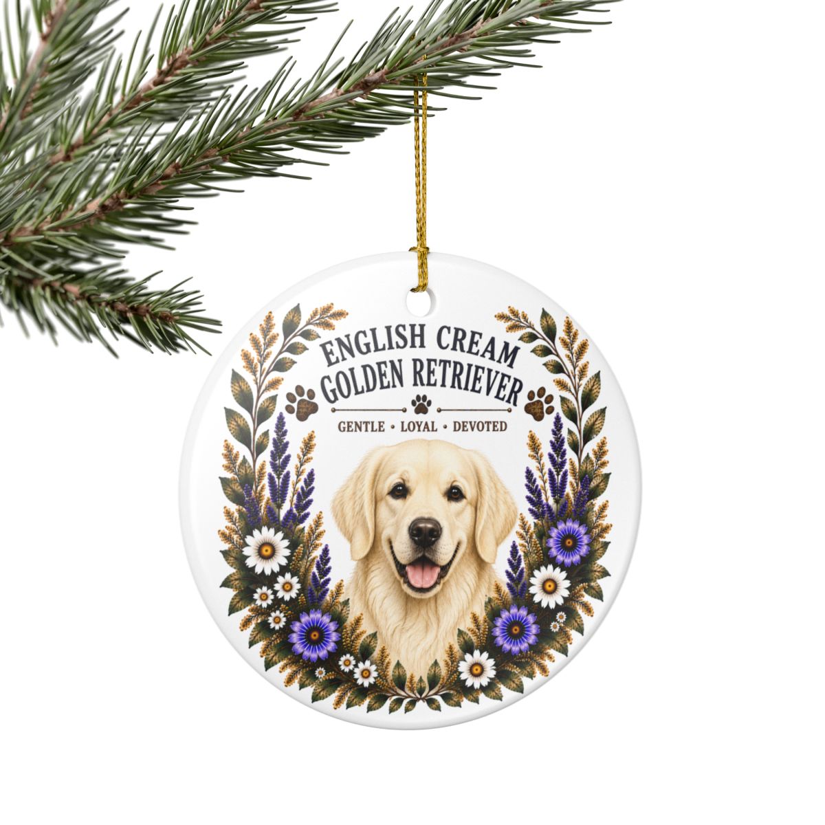 English Cream Golden Retriever Ornament, Golden Retriever Lover Gift, Dog Mom Breed Keepsake