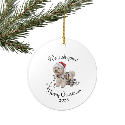 Bichon Frise Christmas Ornament, Personalized Ceramic Keepsake, Gift for Dog Lovers, Cute Bichon Dog Decor, Holiday Tree Decoration