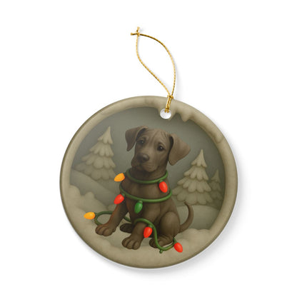 Personalized Great Dane Christmas Ornament • 3D Clay-Style Dog Keepsake with Lights