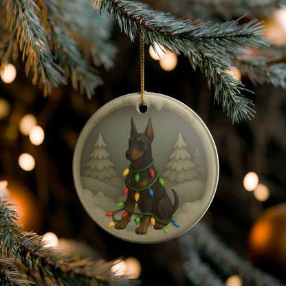 Personalized Doberman Christmas 3D Clay-Style Ornament