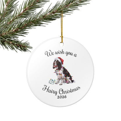 Christmas Brown Springer Spaniel Ornament, Christmas Lights Dog Keepsake